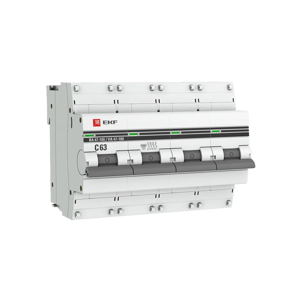 Автоматический выключатель EKF ВА47-100 PROxima mcb47100-4-63C-pro