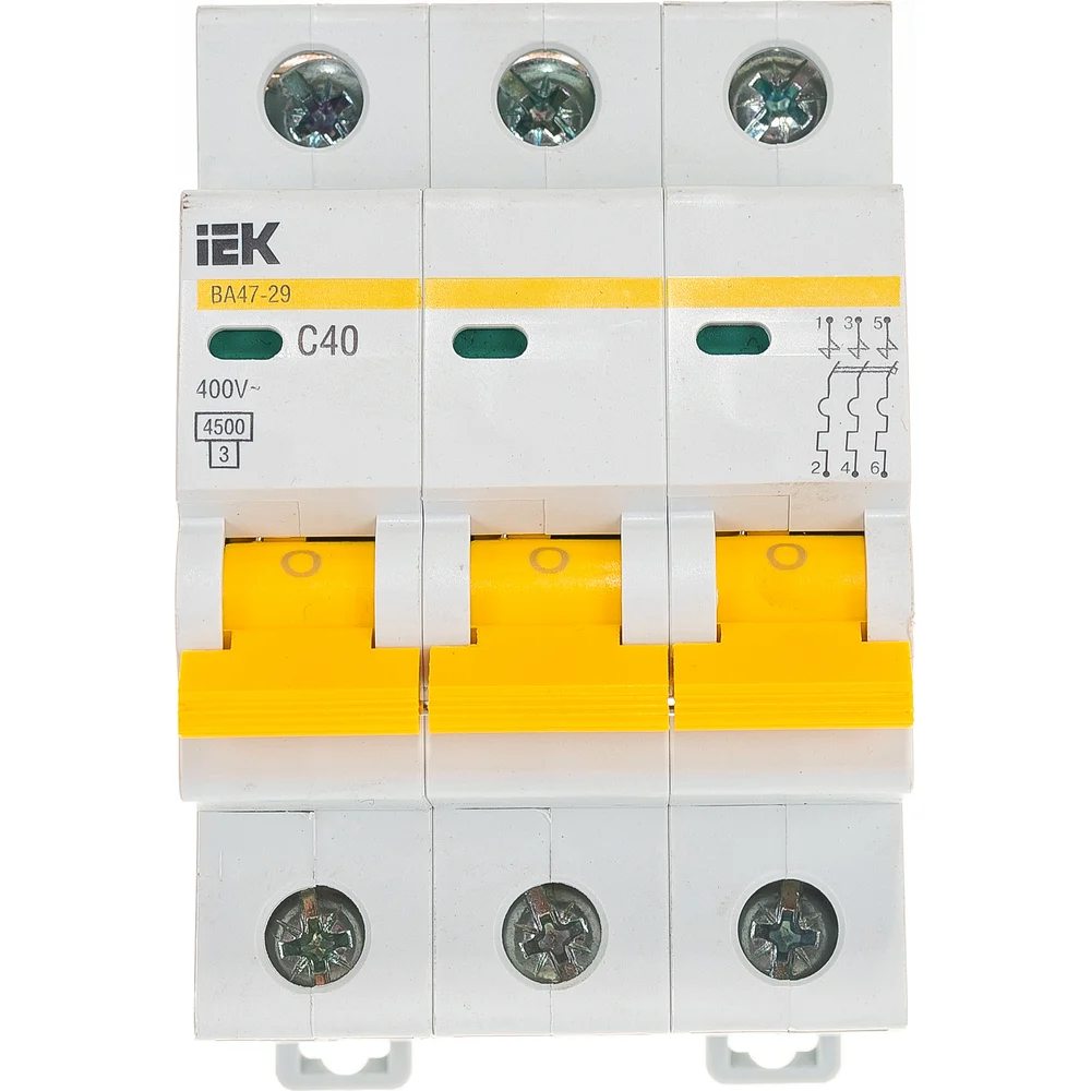Автомат IEK ВА47-29 3п, C, 40А, 4.5кА MVA20-3-040-C