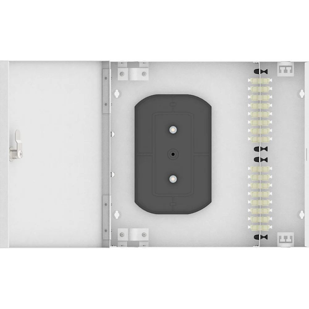 Настенный многомодовый укомплектованный оптический кросс TopLan КРН-Top-32LC/U-OM2-GY