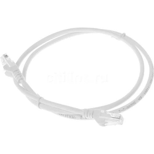 Патч-корд LanMaster вилка RJ-45, вилка RJ-45, кат.5E, LSZH, 1м, белый [lan-pc45/u5e-1.0-wh]
