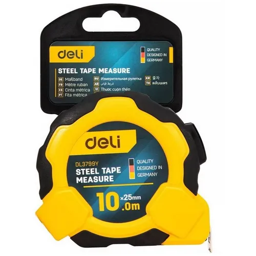 Рулетка строительная Deli DL3799, 10м x25мм, с автостопом