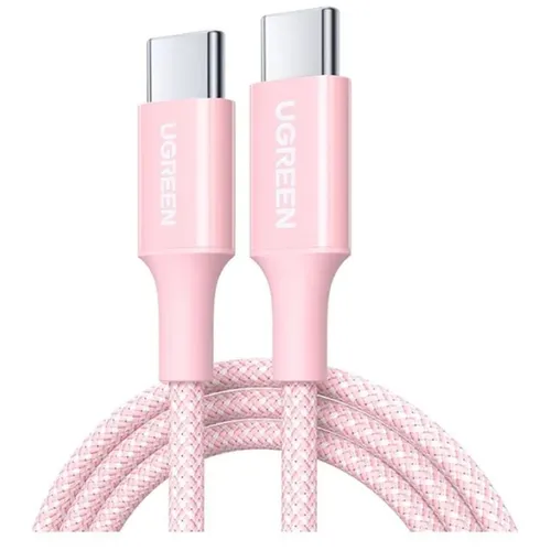 Кабель UGREEN USB Type-C (m) - USB Type-C (m), 1м, 3A, розовый [35441]