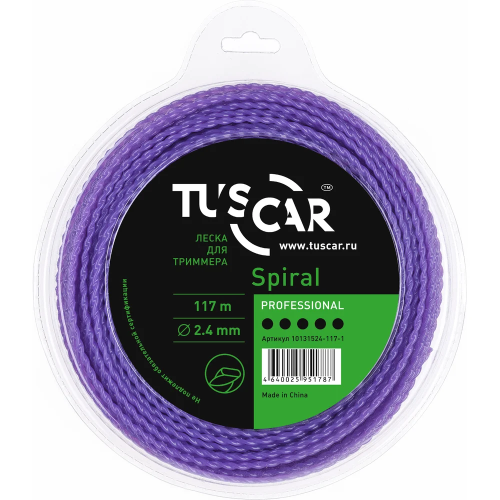 Леска для триммера TUSCAR Spiral Professional 10131524-117-1