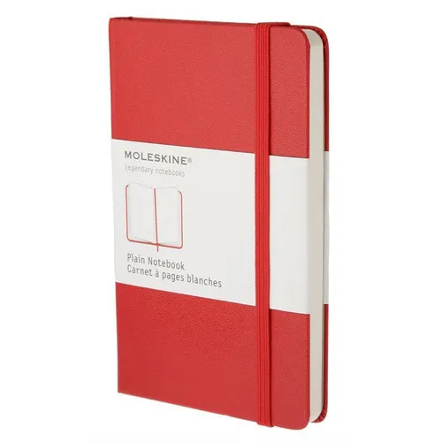 Блокнот Moleskine Classic, 192стр, без разлиновки, твердая обложка, красный [qp012r]