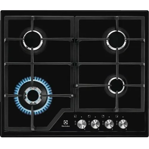 Газовая варочная панель Electrolux EGS6436K, 4 конфорки, эмалированная сталь, черный