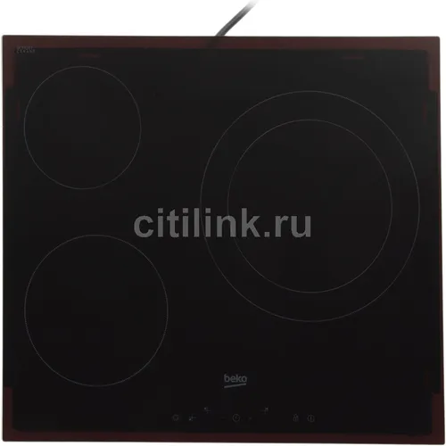 Электрическая варочная поверхность Beko HIC63401T, конфорок: 3 шт., стеклокерамика, независимая, черный