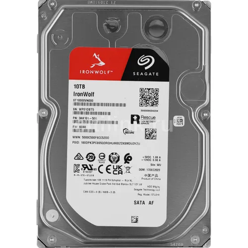 Жесткий диск Seagate Ironwolf ST10000VN000, 10ТБ, HDD, SATA III, 3.5"