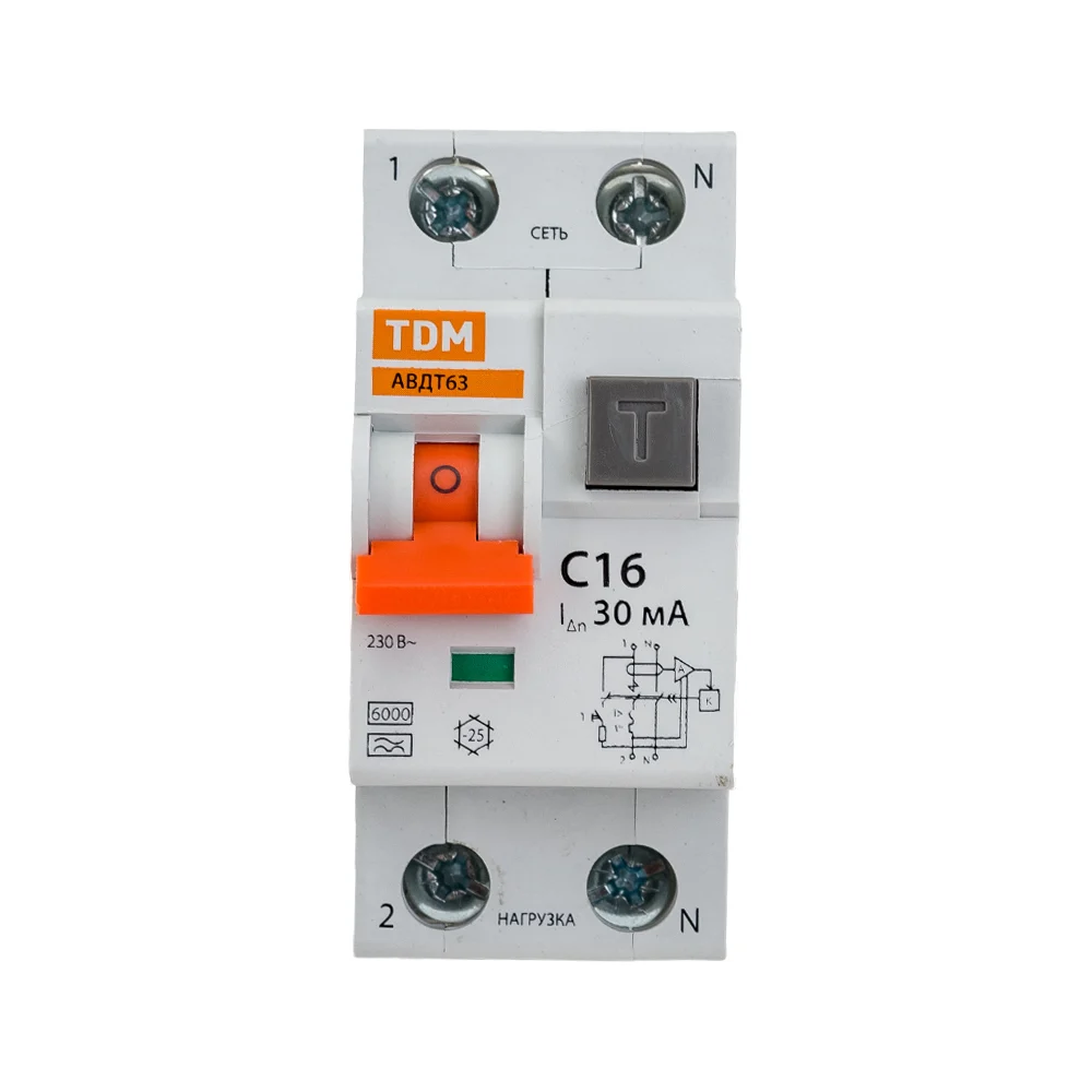 Дифавтомат TDM АВДТ 63 C16, 30 мА SQ0202-0002