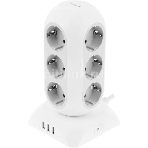 Сетевой фильтр TESSAN TPS02-DE, 2м, серый