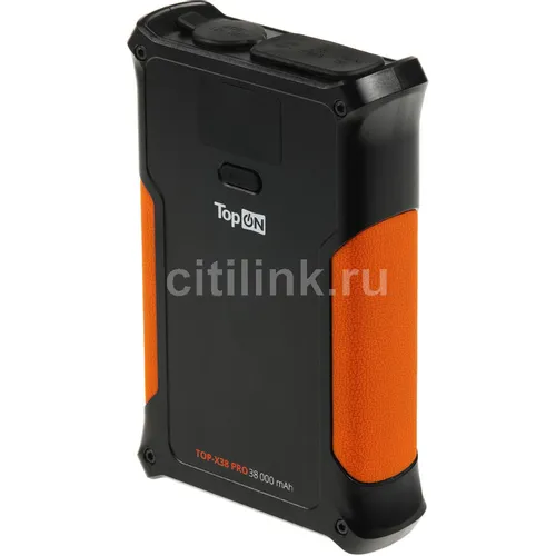 Внешний аккумулятор (Power Bank) TopON TOP-X38PRO, 38000мAч, черный/оранжевый [103362]