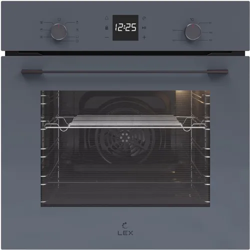 Духовой шкаф электрический LEX EDM 076 GR, 60л, дверца с 2 стеклами, серый