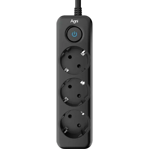 Сетевой фильтр AGNI TP-FD3E, 2м, черный [tp-fd3e-2m-black]