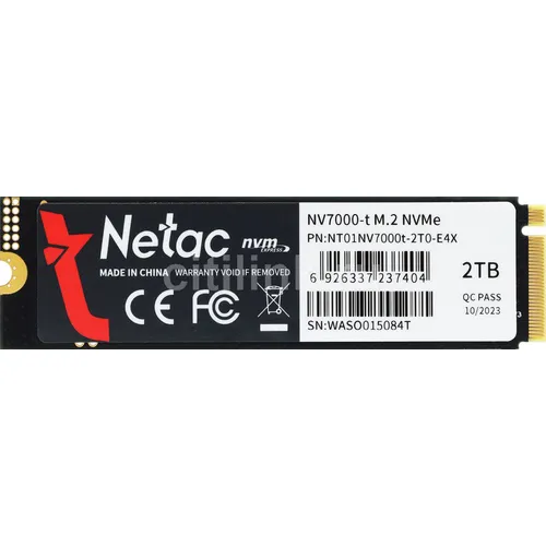 SSD накопитель NETAC NV7000-t NT01NV7000t-2T0-E4X 2ТБ, M.2 2280, PCIe 4.0 x4, NVMe, M.2
