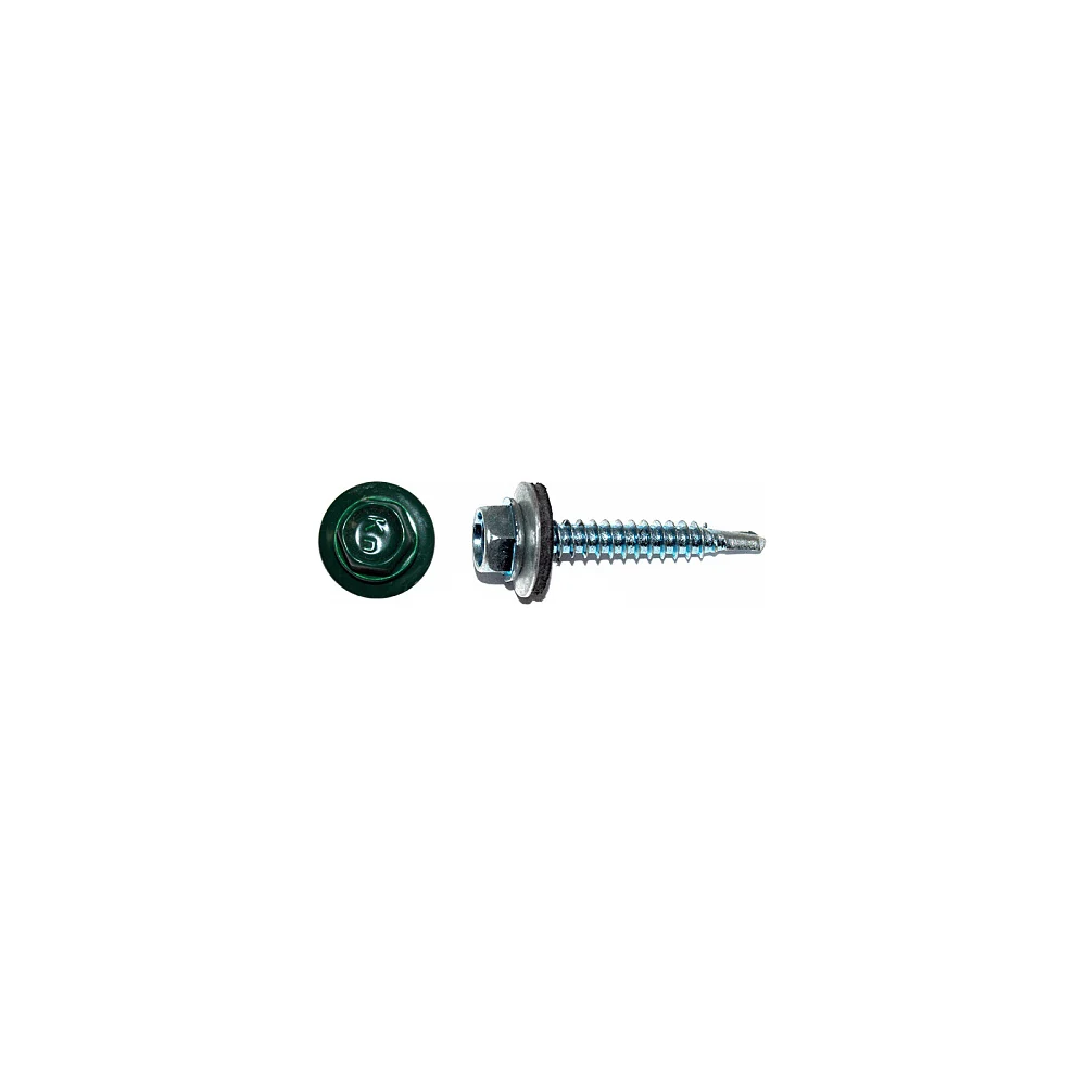 Кровельный саморез КРЕП-КОМП 4,8x35 RAL6005 тёмно-зелёный 3000 шт. ск356005к