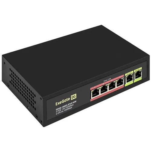 Коммутатор EXEGATE EDGS-1006D.4PoE-65W, неуправляемый [ex299022rus]