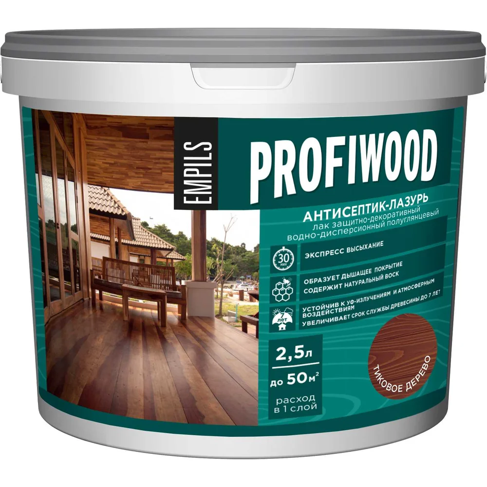 Декоративный атмосферостойкий антисептик-лазурь Profiwood 4030
