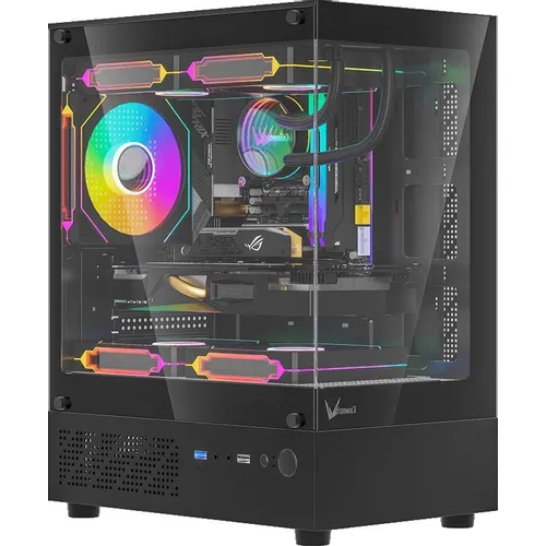 Корпус mATX Formula Crystal Z1CM Plus FR, Mini-Tower, без БП, черный [crystal z1cm + fr]