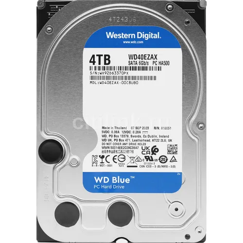 Жесткий диск WD Blue WD40EZAX, 4ТБ, HDD, SATA III, 3.5"