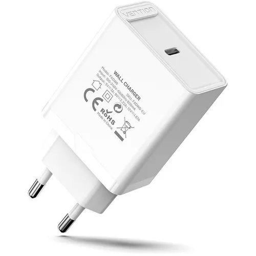 Сетевое зарядное устройство VENTION FADW0-EU, USB-C, 20Вт, 3A, белый