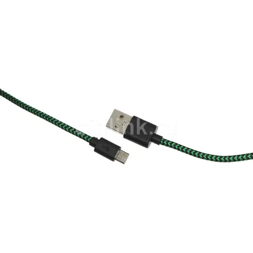 Кабель PERO DC-04, micro USB (m) - USB (m), зеленый / черный [prdc-04mu1mgb]