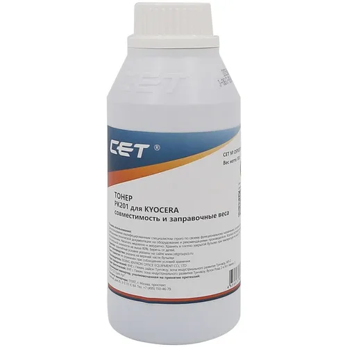 Тонер CET PK201, для Kyocera Ecosys P6030cdn/M6026cdn, черный, 100грамм, бутылка