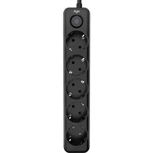 Сетевой фильтр AGNI TP-FD5E, 5м, черный [tp-fd5e-5m-black]
