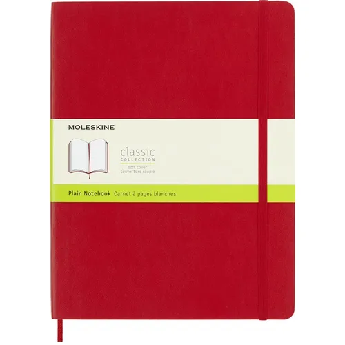 Блокнот Moleskine Classic Soft, 192стр, без разлиновки, мягкая обложка, красный [qp623f2]