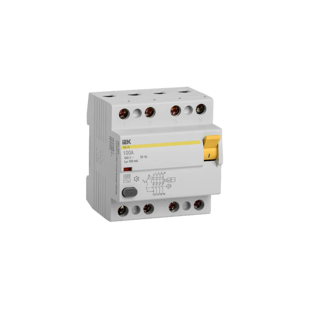 Выключатель дифференциального тока IEK ВД1-63 MDV10-4-100-100