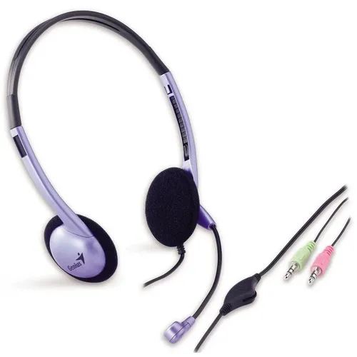Гарнитура Genius HS-02B, для компьютера, накладные, проводные, фиолетовый [31710037103]