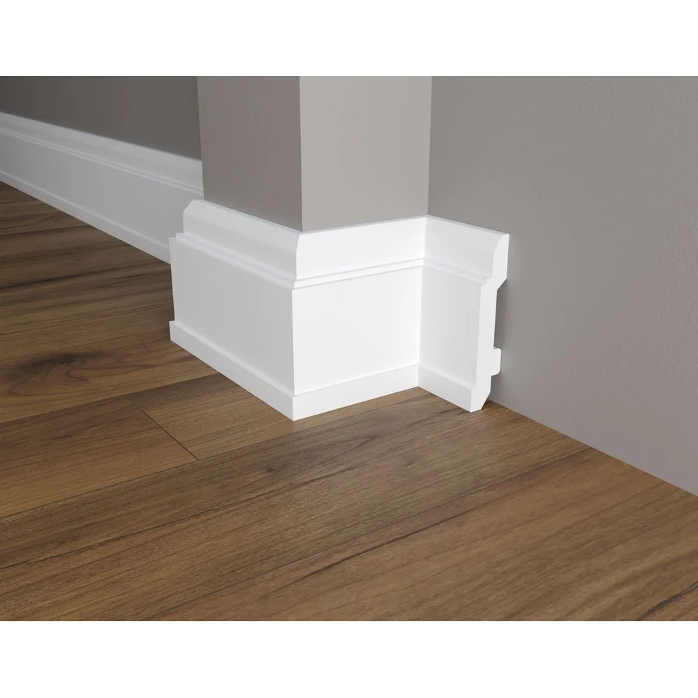 Ударопрочный влагостойкий напольный плинтус под покраску Decor-Dizayn DD702