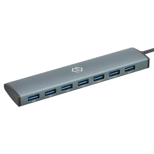 Хаб (разветвитель) Digma HUB-7U3.0-UC-G, серый