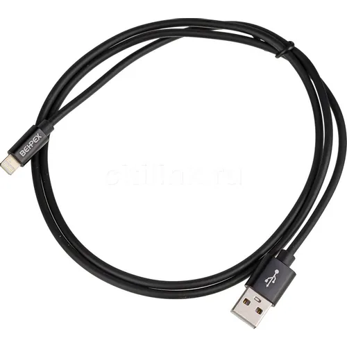 Кабель Lightning (m) - USB (m), 1м, 2.4A, черный
