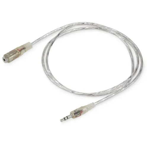 Кабель-удлинитель аудио Buro Jack 3.5 (m) - Jack 3.5 (f), 1м, прозрачный [cab025-1m]