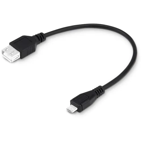Кабель OTG Buro micro USB (m) - USB (f), 0.2м, черный