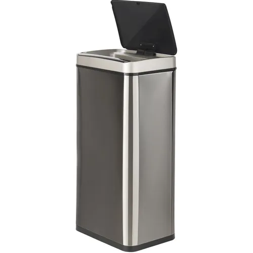 Ведро для мусора TESLER STB-40, 40л, пластик, прямоугольная, сенсорная крышка, серый [stb-40 inox]