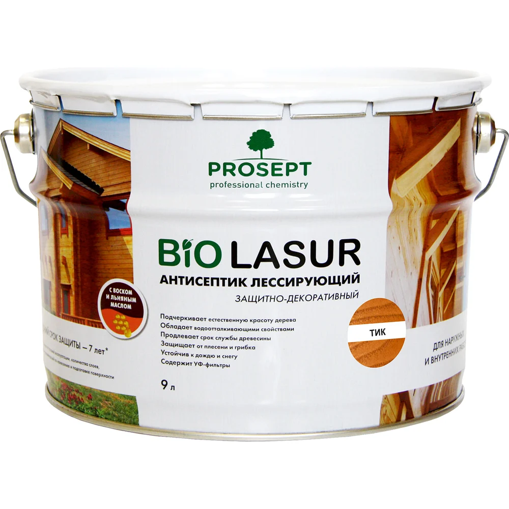 Лессирующий защитно-декоративный пропитка PROSEPT BIO LASUR 040-9