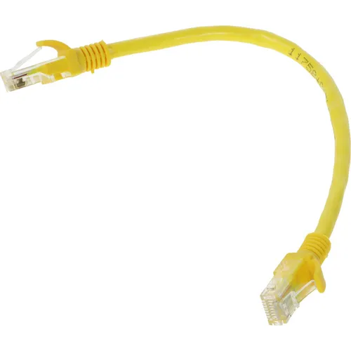 Патч-корд PREMIER PP6U-0.25M/Y литой (molded), UTP, кат.6, 0.25м, 4 пары, 24AWG, алюминий омедненный, многожильный, желтый