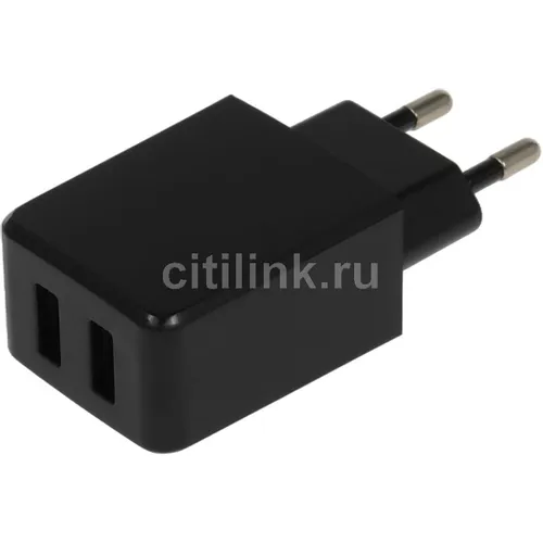 Сетевое зарядное устройство BORASCO 2xUSB-A, USB-C, 2.1A, черный [20652]