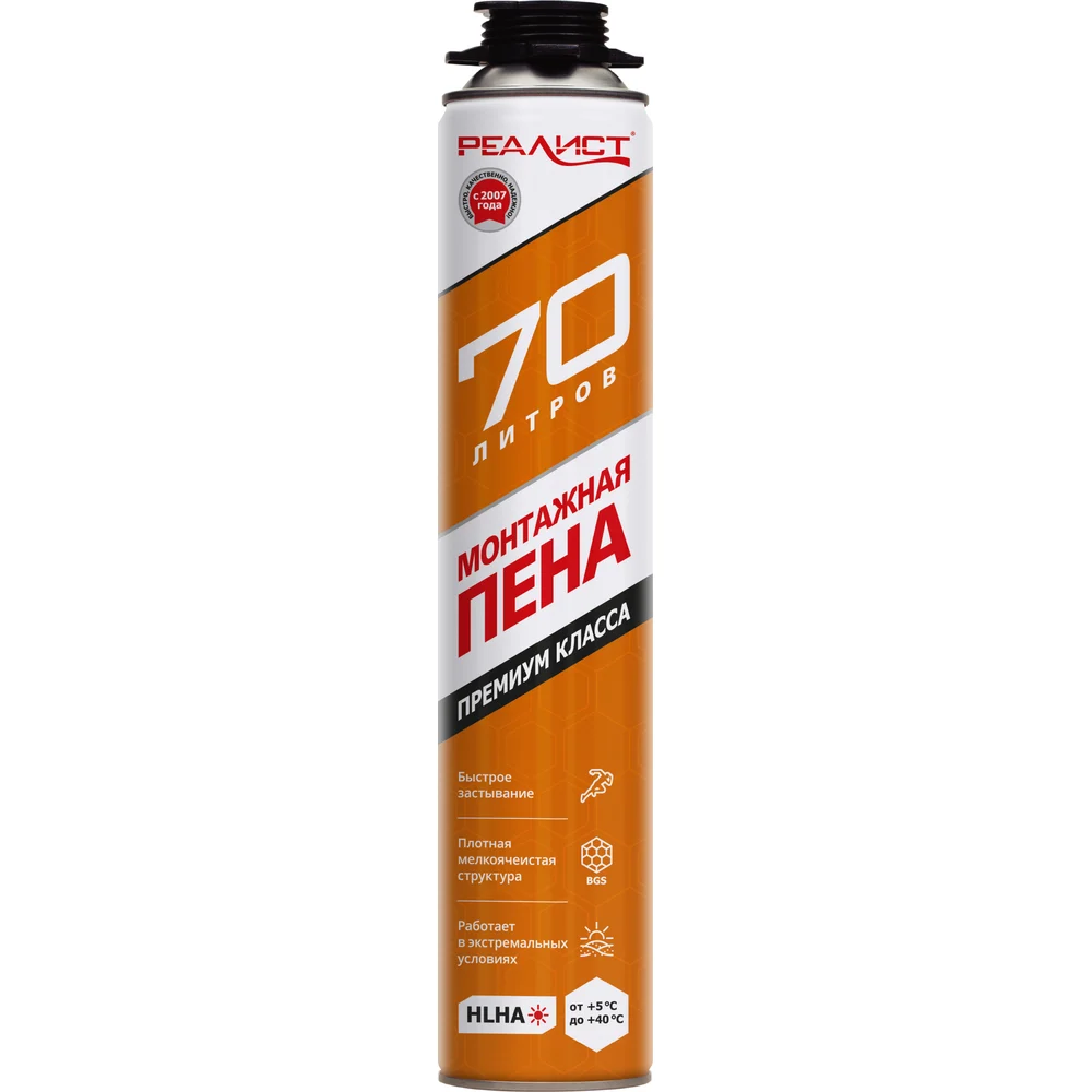 Пена монтажная REALIST PRO Orange 4602009041037