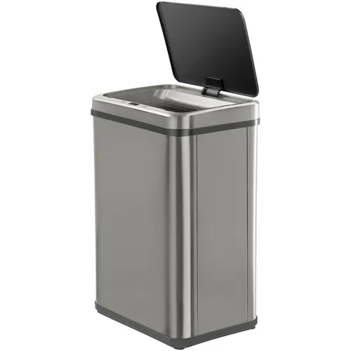 Ведро для мусора TESLER STB-40F, 40л, пластик, прямоугольная, сенсорная крышка, серый