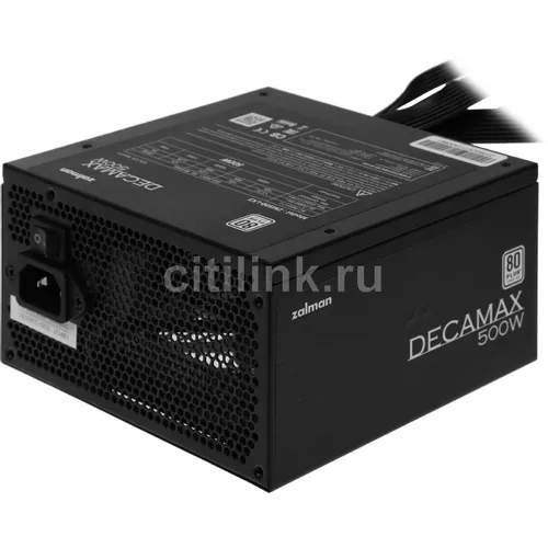 Блок питания Zalman ZM500-LX3, 500Вт, 80 PLUS WHITE, 120мм, черный, retail