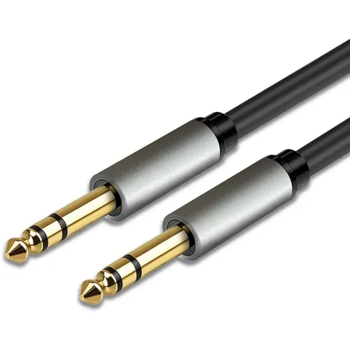 Кабель соединительный аудио PREMIER 5-341 5.0, Jack 6.3 (m) - Jack 6.3 (m), медный, 5м, GOLD, черный/серый