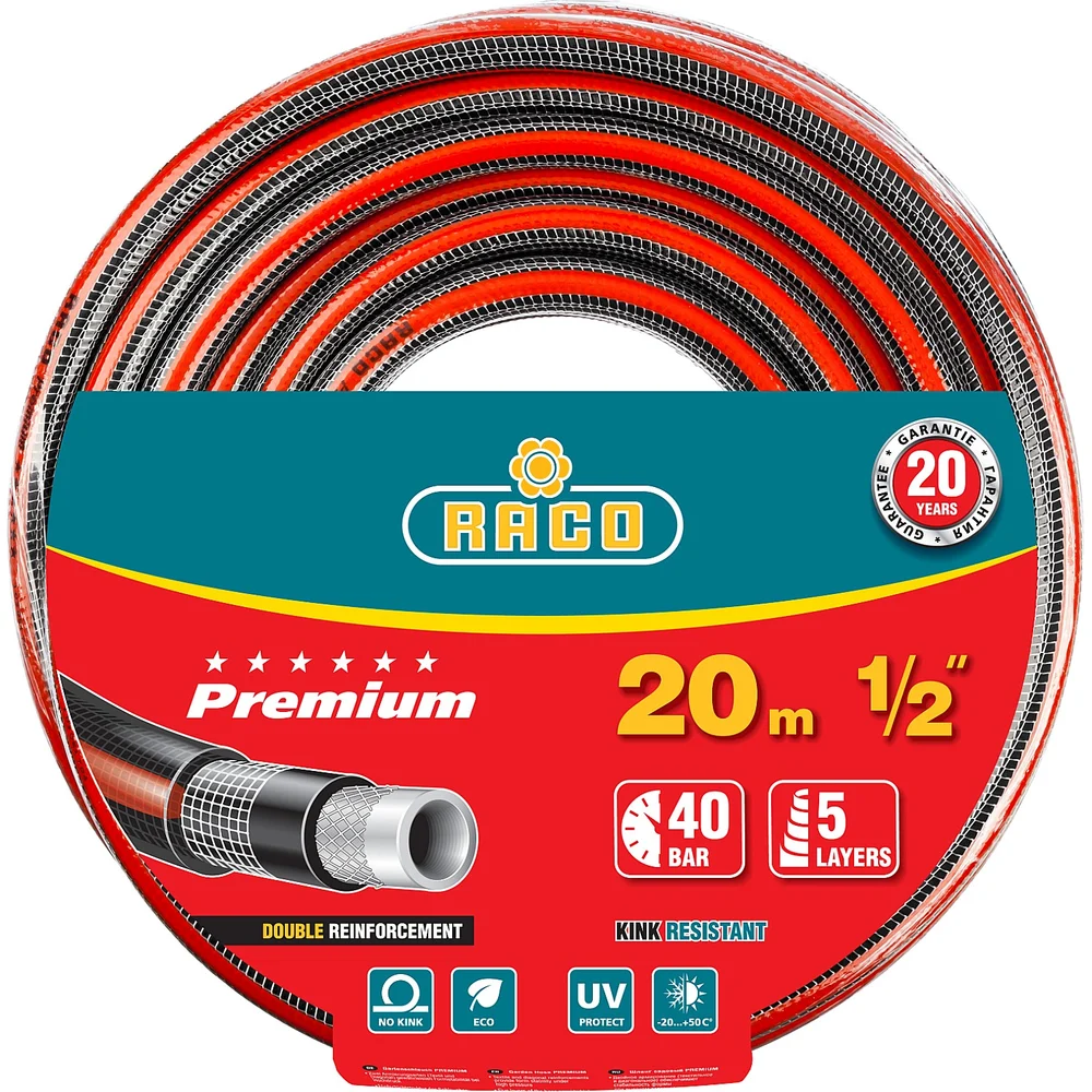 Поливочный армированный пятислойный шланг Raco PREMIUM 40300-1/2-20_z01