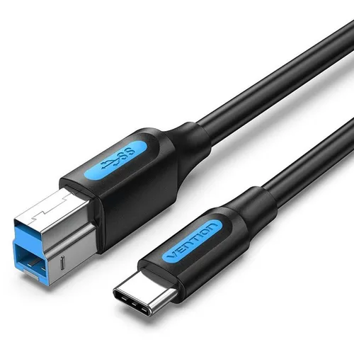 Кабель VENTION CQVBF, USB Type-C (m) (прямой) - USB 3.0 B (m) (прямой), 1м, черный