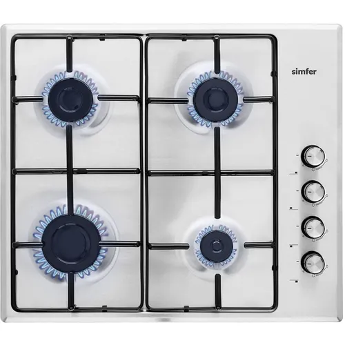 Газовая варочная панель Simfer H60Q40M411, 4 конфорки, нержавеющая сталь, серебристый