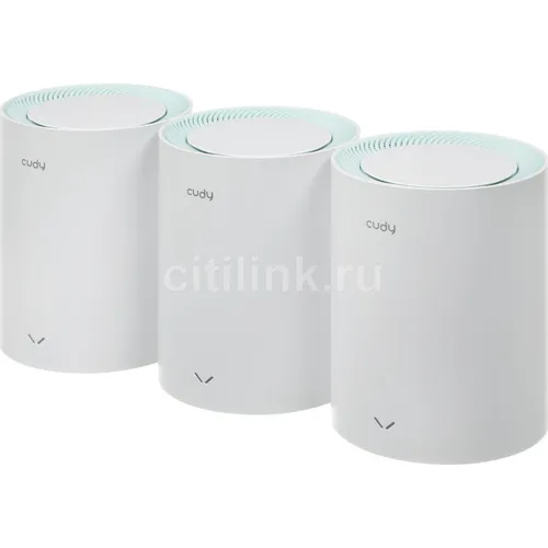 Бесшовный Mesh роутер CUDY M1500, Wi-Fi 6, AX1500, 2.4/5ГГц, 2 LAN, белый [m1500(3-pack)]