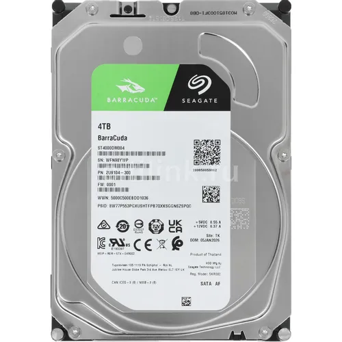Жесткий диск Seagate Barracuda ST4000DM004, 4ТБ, HDD, SATA III, 3.5", RTL