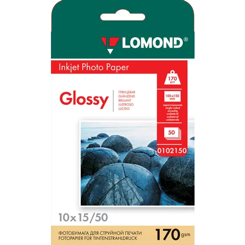 Фотобумага Lomond для струйной печати, 50л, 170г/м2, белый, покрытие глянцевое [0102150]