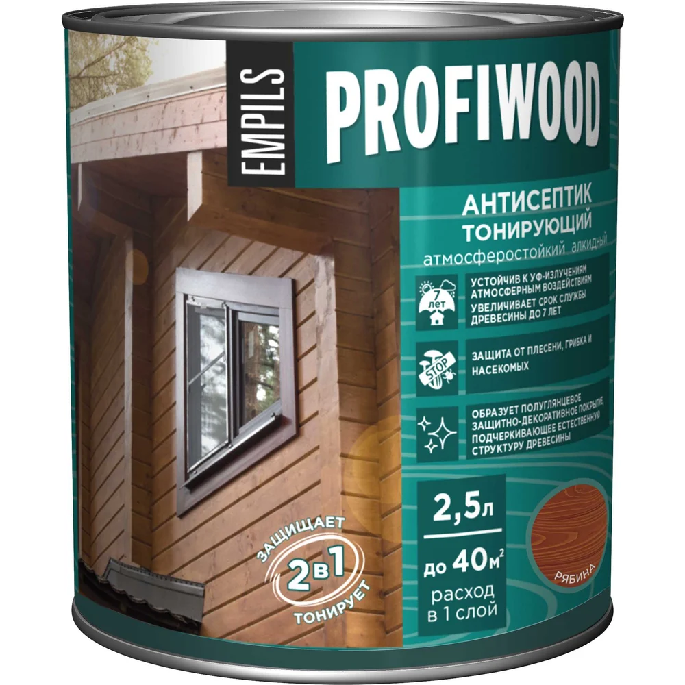 Тонирующий атмосферостойкий алкидный антисептик Profiwood 67061