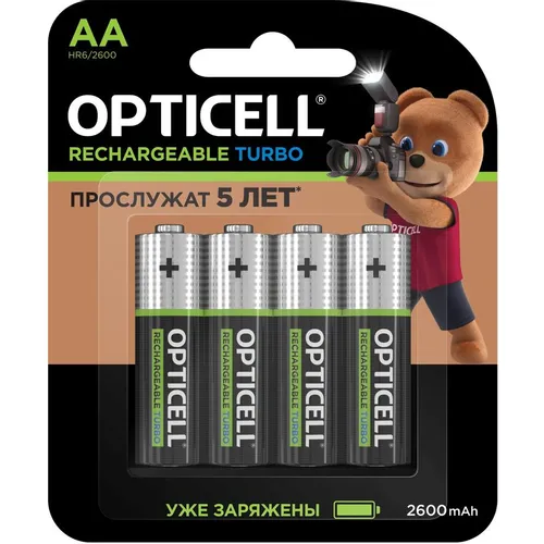 AA Аккумуляторная батарейка OPTICELL Turbo 6080002, 4 шт. 2600мAч